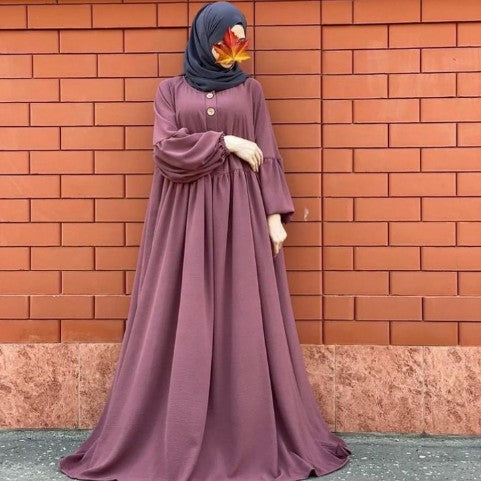 New Wood Button Abaya